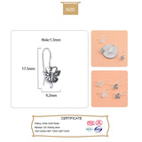 TrustDavis 925 Sterling Silver Butterfly Ear Hook Earring DIY Jewelry HY051