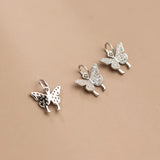 TrustDavis 925 Sterling Silver Butterfly Zircon Charm Pendant