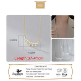 TrustDavis 925 Sterling Silver Zircon Clavicle Necklace Wedding Jewelry