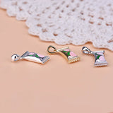 TrustDavis 925 Sterling Silver Candy Charm Pendant DIY Jewelry HY136