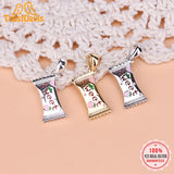 TrustDavis 925 Sterling Silver Candy Charm Pendant DIY Jewelry HY136