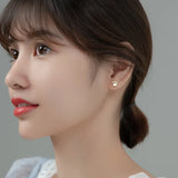 925 Silver Cat's Paw CZ Stud Earrings Wedding Party Jewelry