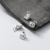925 Sterling Silver Chinese Zongzi Charm Pendant DIY Jewelry DZ450