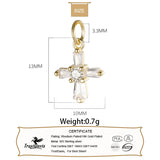 TrustDavis 925 Silver Sweet Cross CZ Charm Pendant DIY Fine Jewelry
