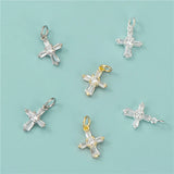 TrustDavis 925 Silver Sweet Cross CZ Charm Pendant DIY Fine Jewelry