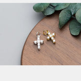 TrustDavis 925 Sterling Silver Cross CZ Charm Pendant