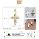 TrustDavis 925 Sterling Silver Cross CZ Charm Pendant
