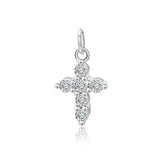 TrustDavis 925 Sterling Silver Cross CZ Charm Pendant