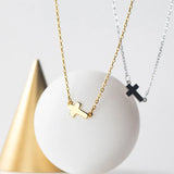 TrustDavis Silver Cross Pendant Necklace for Women