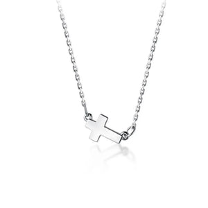 TrustDavis Silver Cross Pendant Necklace for Women