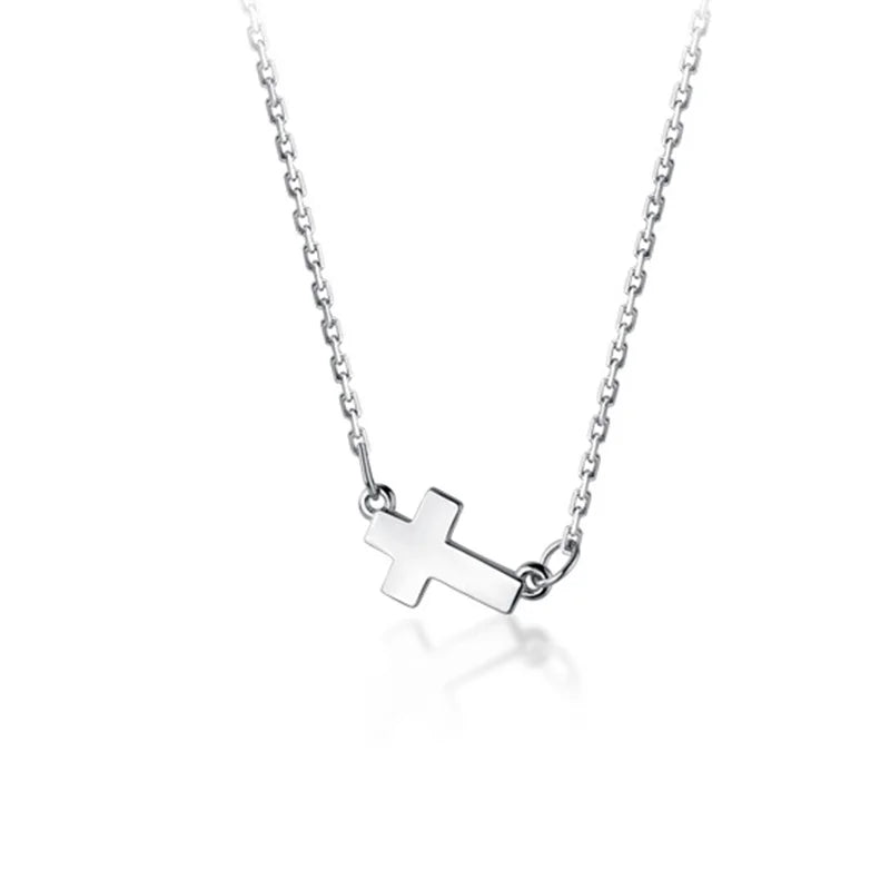 TrustDavis Silver Cross Pendant Necklace for Women