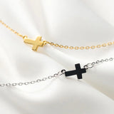 TrustDavis Silver Cross Pendant Necklace for Women