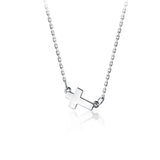 TrustDavis Silver Cross Pendant Necklace for Women