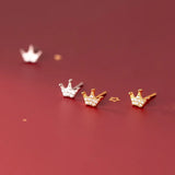 925 Sterling Silver Crown CZ Stud Earring for Women