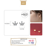 925 Sterling Silver Crown CZ Stud Earring for Women