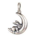 TrustDavis 925 Sterling Silver Moon Rabbit Charm Pendant DIY Jewelry