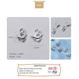 Real 925 Sterling Silver Double Dolphins Charm Pendant DIY Jewelry