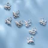 Real 925 Sterling Silver Double Dolphins Charm Pendant DIY Jewelry