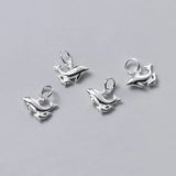 Real 925 Sterling Silver Double Dolphins Charm Pendant DIY Jewelry