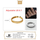 TrustDavis 925 Sterling Silver Double Twist Line Opening Ring