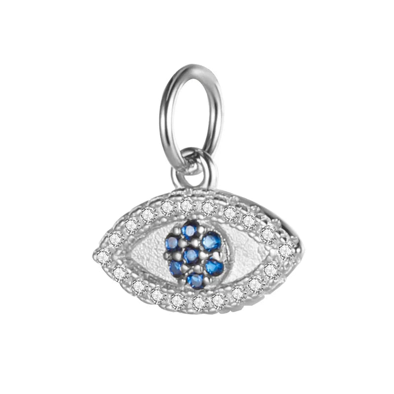 TrustDavis Real 925 Sterling Silver Sweet Eye Dazzling CZ Charm Pendant