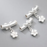 TrustDavis 925 Sterling Silver Flower Pendant for Bracelet Necklace DZ866