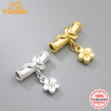 TrustDavis 925 Sterling Silver Flower Pendant for Bracelet Necklace DZ866