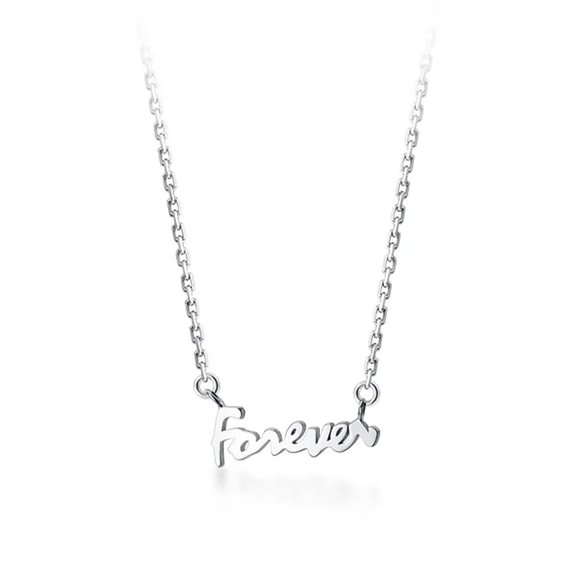 Davis 925 Sterling Silver Sweet Forever Pendant Necklace For Women