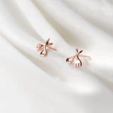 Real 925 Silver Fork Spoon Stud Earrings Wedding Party Jewelry
