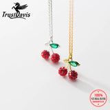 TrustDavis Cherry Pendant Short Necklace For Women Wedding Party