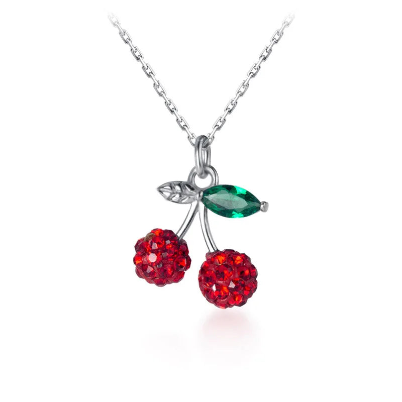 TrustDavis Cherry Pendant Short Necklace For Women Wedding Party