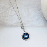 TrustDavis Silver Eye CZ Charm Pendant DIY Jewelry