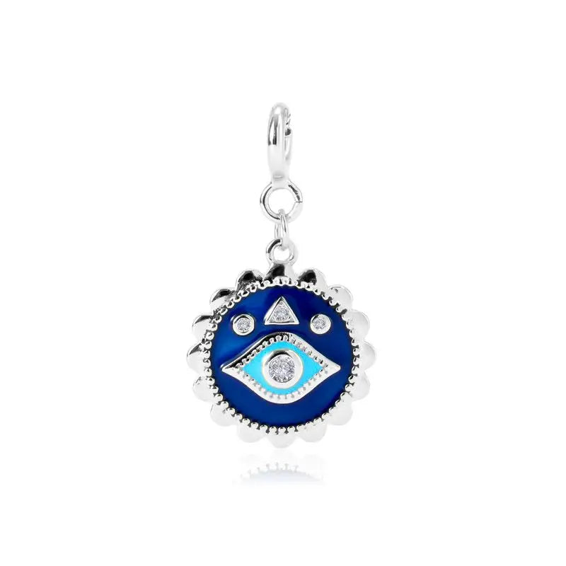 TrustDavis Silver Eye CZ Charm Pendant DIY Jewelry