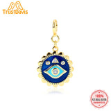 TrustDavis Silver Eye CZ Charm Pendant DIY Jewelry