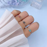 925 Sterling Silver Flower Stud Earrings Sweet Glaze Screw Wedding Jewelry