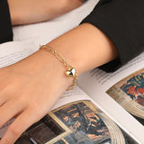 TrustDavis 925 Sterling Silver Sweet Heart Chain Bracelet For Women