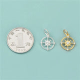 TrustDavis 925 Sterling Silver Hollow Compass CZ Charm Pendant