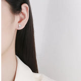TrustDavis 925 Sterling Silver Sweet Bear Stud Earrings
