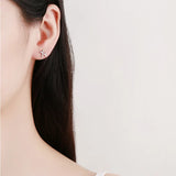 TrustDavis 925 Sterling Silver Sweet Bear Stud Earrings