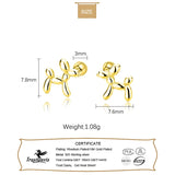 TrustDavis 925 Sterling Silver Sweet Bear Stud Earrings