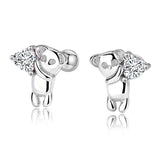 TrustDavis 925 Sterling Silver Sweet Bear Stud Earrings