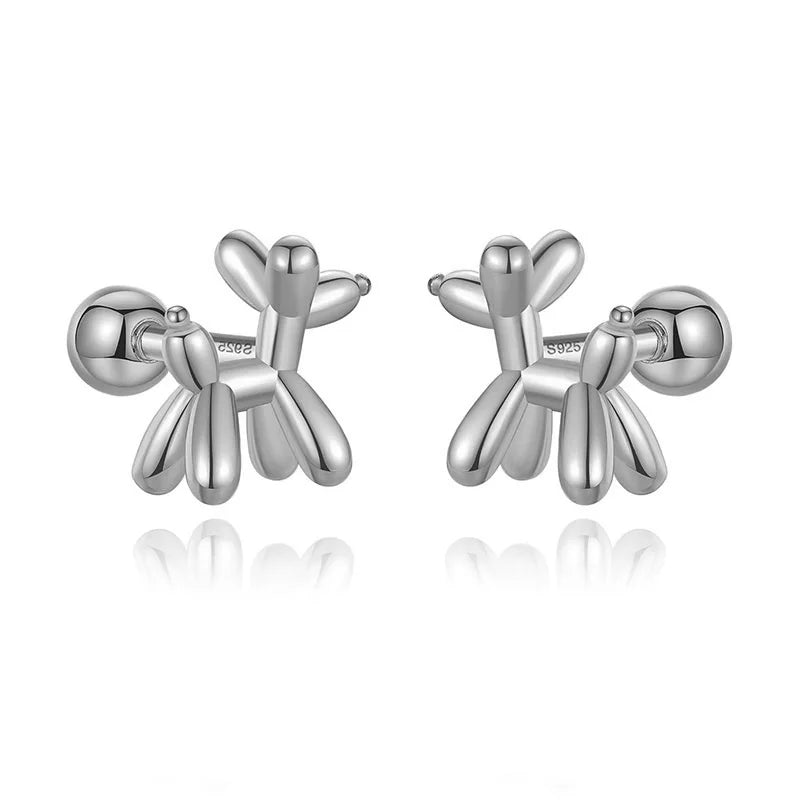 TrustDavis 925 Silver Dog Stud Earrings Fine Jewelry