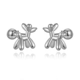TrustDavis 925 Silver Dog Stud Earrings Fine Jewelry