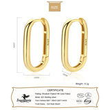 Davis 925 Silver Ellipse Charm Hoop Earring Wedding Birthday Jewelry