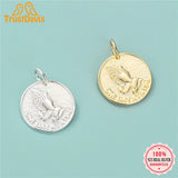 TrustDavis 925 Sterling Silver Sweet In Prayer Round Charm Pendant