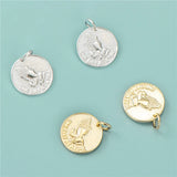 TrustDavis 925 Sterling Silver Sweet In Prayer Round Charm Pendant