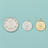 TrustDavis 925 Sterling Silver Sweet In Prayer Round Charm Pendant