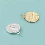 TrustDavis 925 Sterling Silver Sweet In Prayer Round Charm Pendant