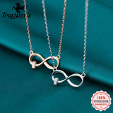 Davis Infinite CZ Pendant Necklace 925 Silver Women Wedding Party Jewelry