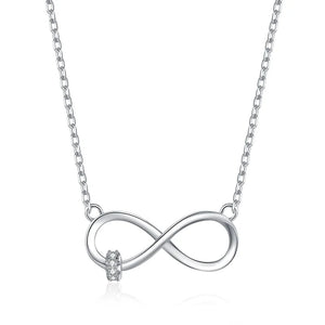 Davis Infinite CZ Pendant Necklace 925 Silver Women Wedding Party Jewelry